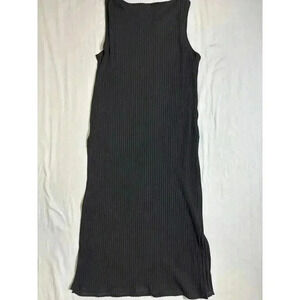 Eileen Fisher Black Size Small Ribbed Stretch Tank Top Dress Minimalist